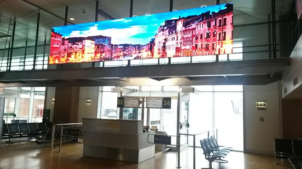 led wall airport gate