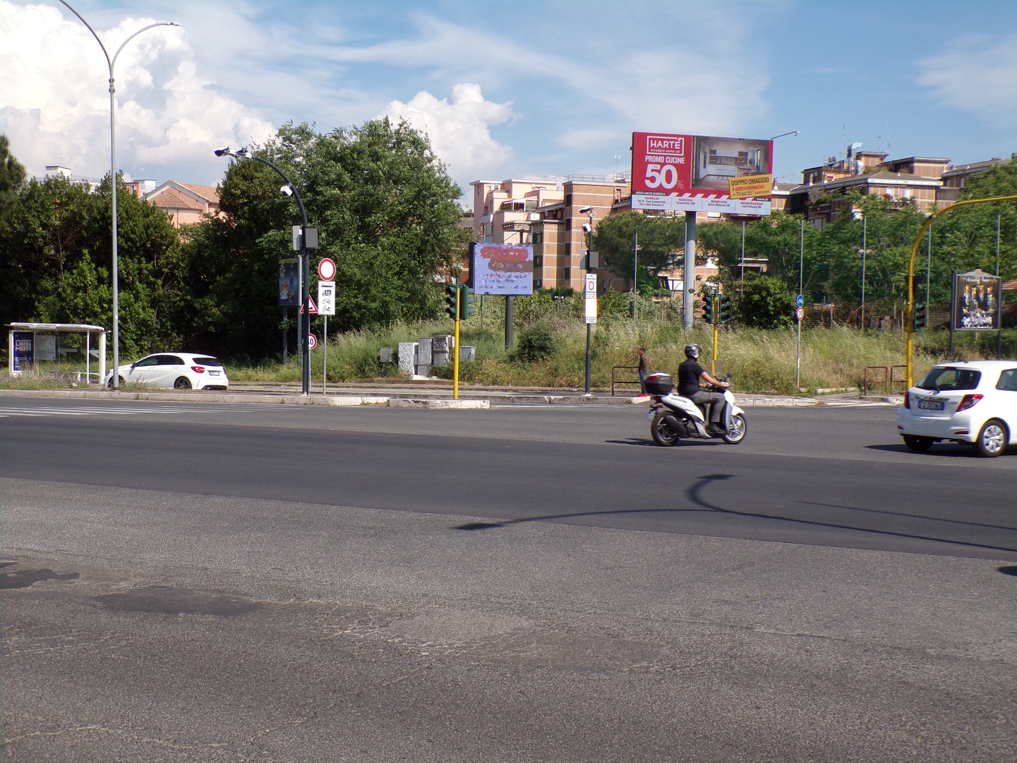 digital billboard on long pole